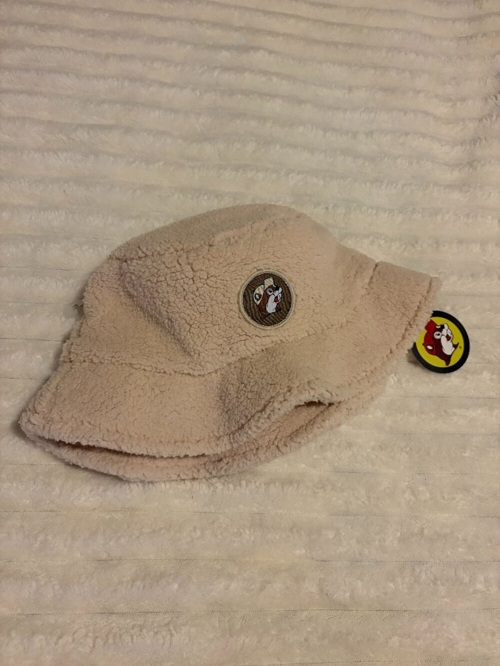 Buc-ee’s Sherpa Fleece Bucket Hat Beige NWT